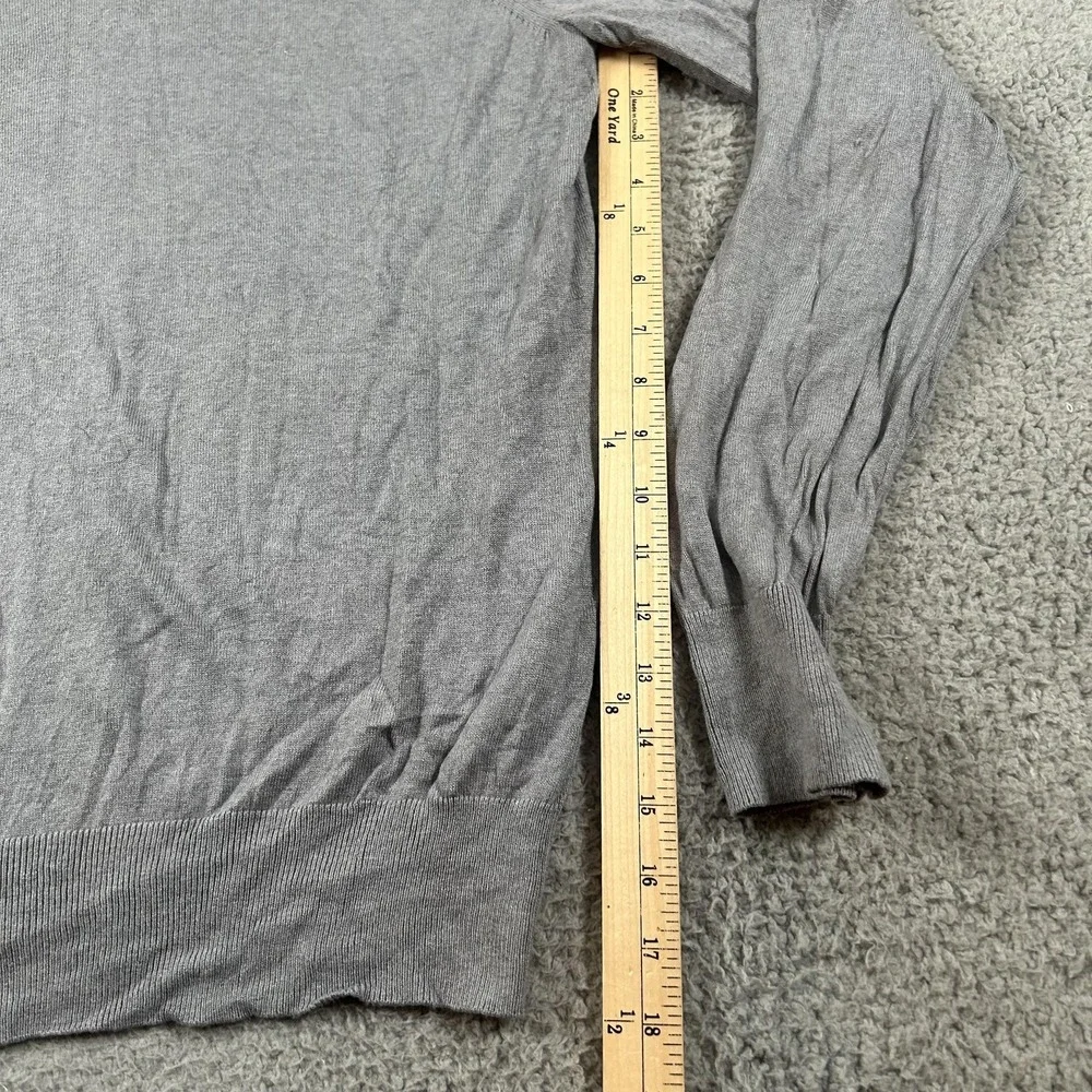 Banana Republic Sweater Mens Large Gray‎ V Neck Silk Cotton Cashmere Lightweight